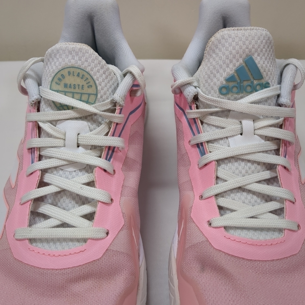 Adidas women's defiant speed, pink/ white shoes, size 10 - Picture 3 of 12